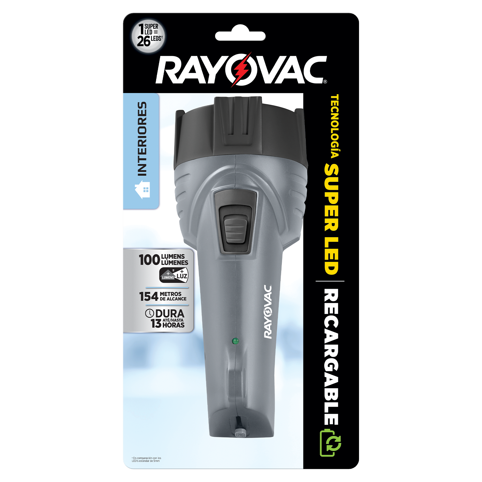 Rayovac SUPER LED GRANDE RECARGABLE