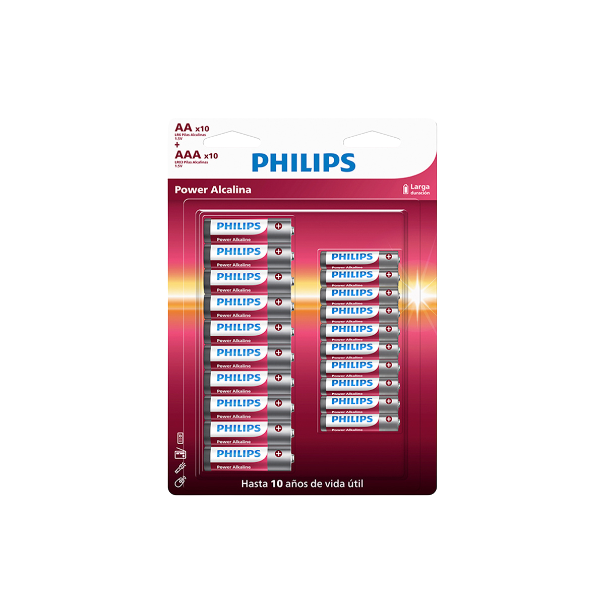 PHILIPS AAx10 + AAAx10 ALCALINA